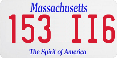 MA license plate 153II6