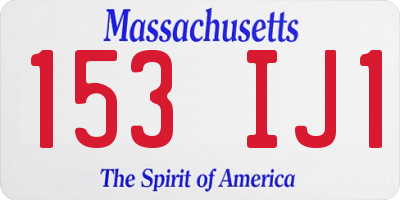MA license plate 153IJ1