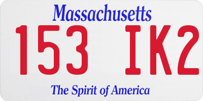 MA license plate 153IK2