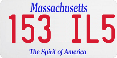 MA license plate 153IL5