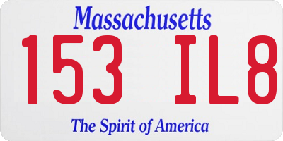 MA license plate 153IL8