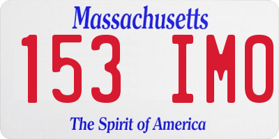 MA license plate 153IM0