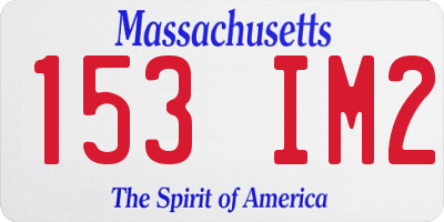 MA license plate 153IM2