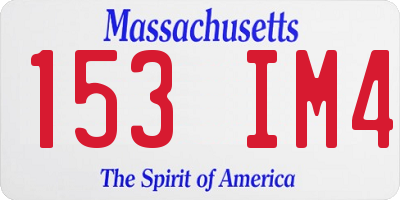MA license plate 153IM4