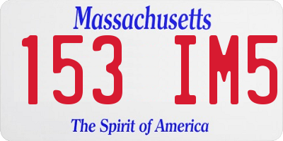 MA license plate 153IM5