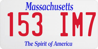 MA license plate 153IM7