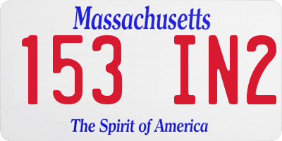 MA license plate 153IN2
