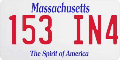 MA license plate 153IN4