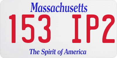 MA license plate 153IP2
