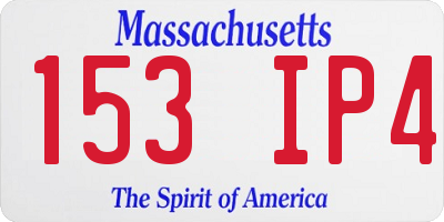 MA license plate 153IP4