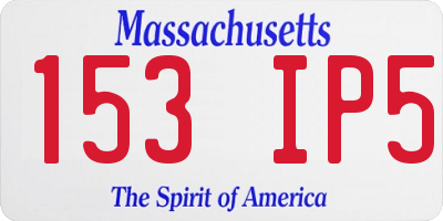 MA license plate 153IP5