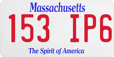 MA license plate 153IP6