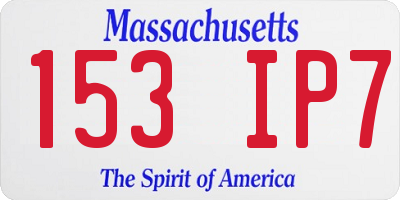 MA license plate 153IP7