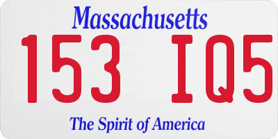 MA license plate 153IQ5