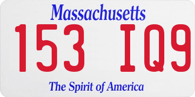 MA license plate 153IQ9