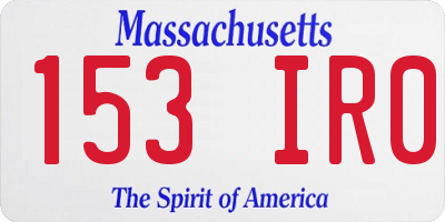 MA license plate 153IR0