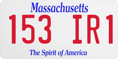 MA license plate 153IR1