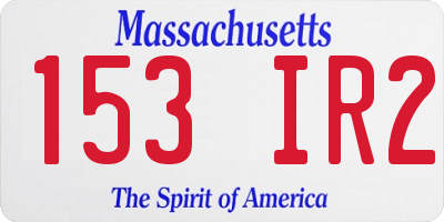 MA license plate 153IR2