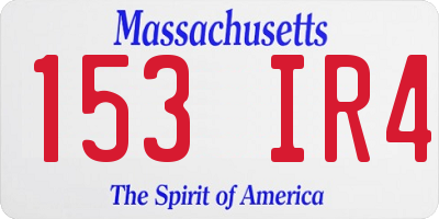 MA license plate 153IR4