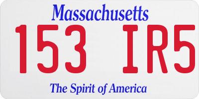 MA license plate 153IR5