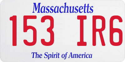 MA license plate 153IR6