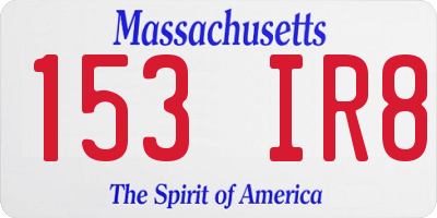 MA license plate 153IR8