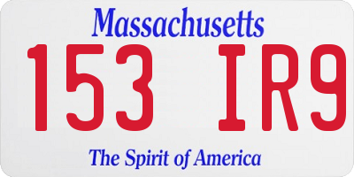MA license plate 153IR9
