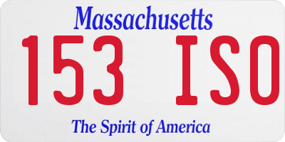 MA license plate 153IS0