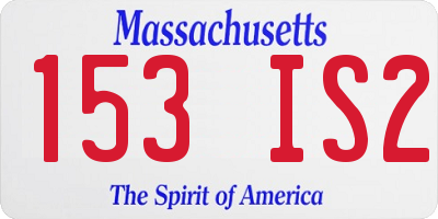 MA license plate 153IS2
