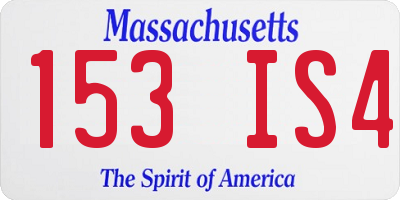MA license plate 153IS4