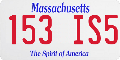 MA license plate 153IS5