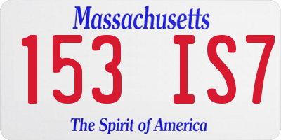 MA license plate 153IS7