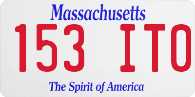 MA license plate 153IT0