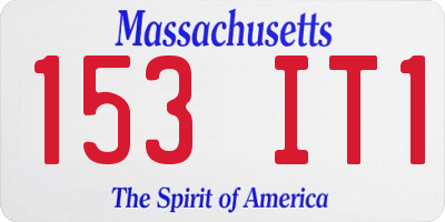 MA license plate 153IT1