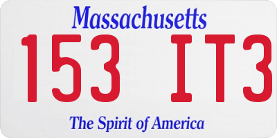MA license plate 153IT3