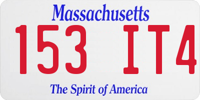 MA license plate 153IT4