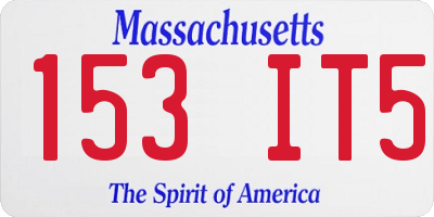 MA license plate 153IT5