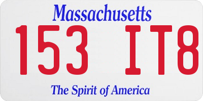 MA license plate 153IT8