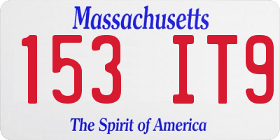 MA license plate 153IT9