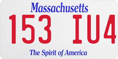 MA license plate 153IU4