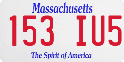 MA license plate 153IU5