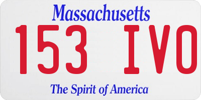 MA license plate 153IV0