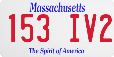 MA license plate 153IV2