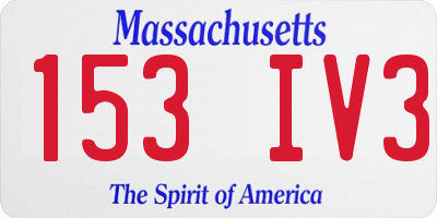 MA license plate 153IV3