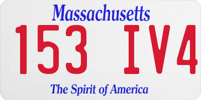 MA license plate 153IV4