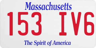 MA license plate 153IV6