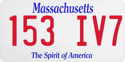 MA license plate 153IV7