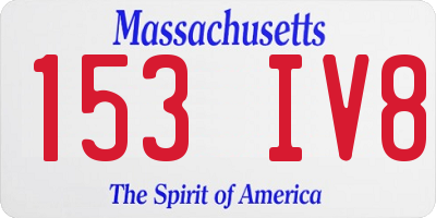 MA license plate 153IV8
