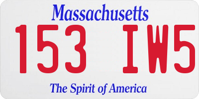 MA license plate 153IW5