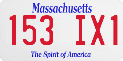 MA license plate 153IX1